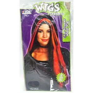 Paper Magic Group 24" Long Black Orange Witch Wig 8+ PMG Halloween Costume NEW